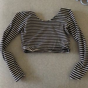 American apparel striped crop shirt